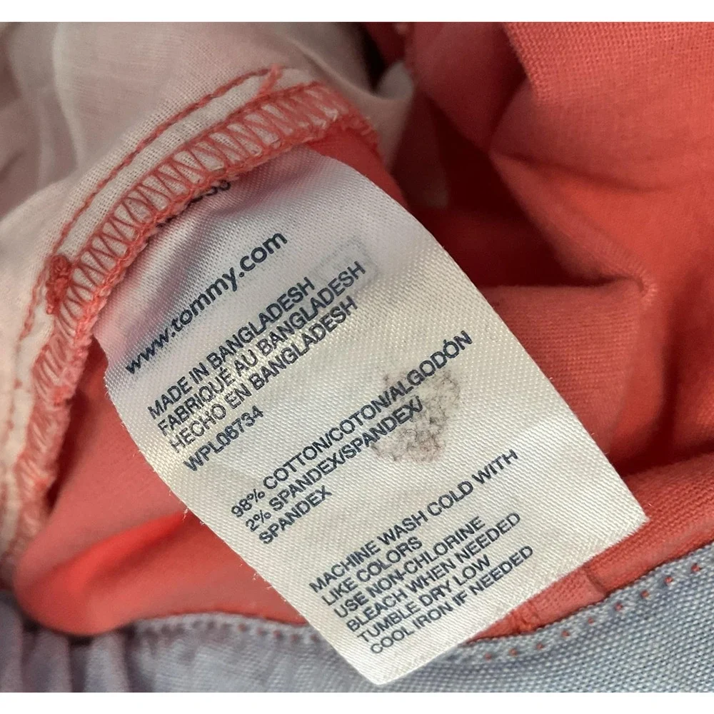 Tommy‎ Hilfiger Shorts Boys 16 Pink Chino Flat Front Twill Stretch Summer